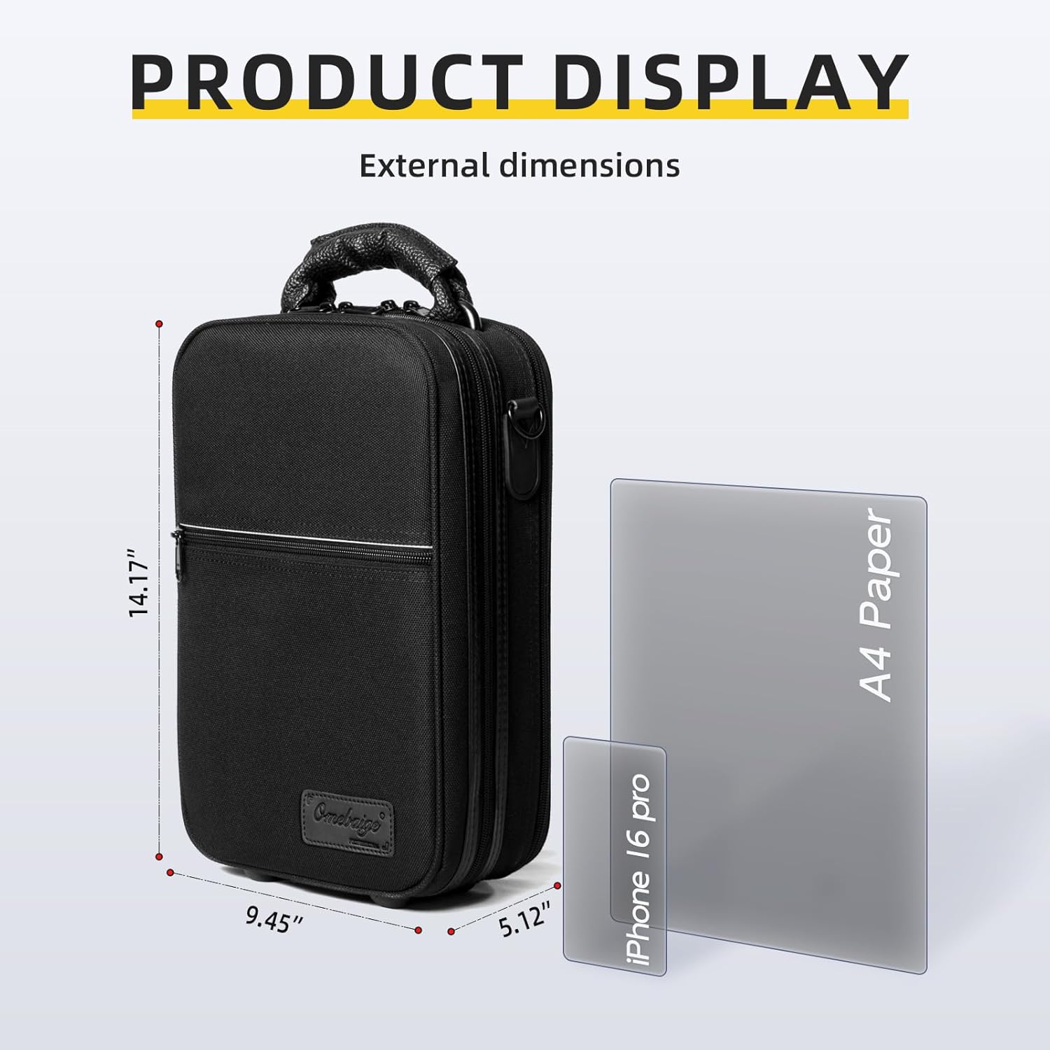 Premium 1200D Nylon Clarinet Case with Built-In Backpack Straps, Clarinet bag, Clarinet Case Backpack