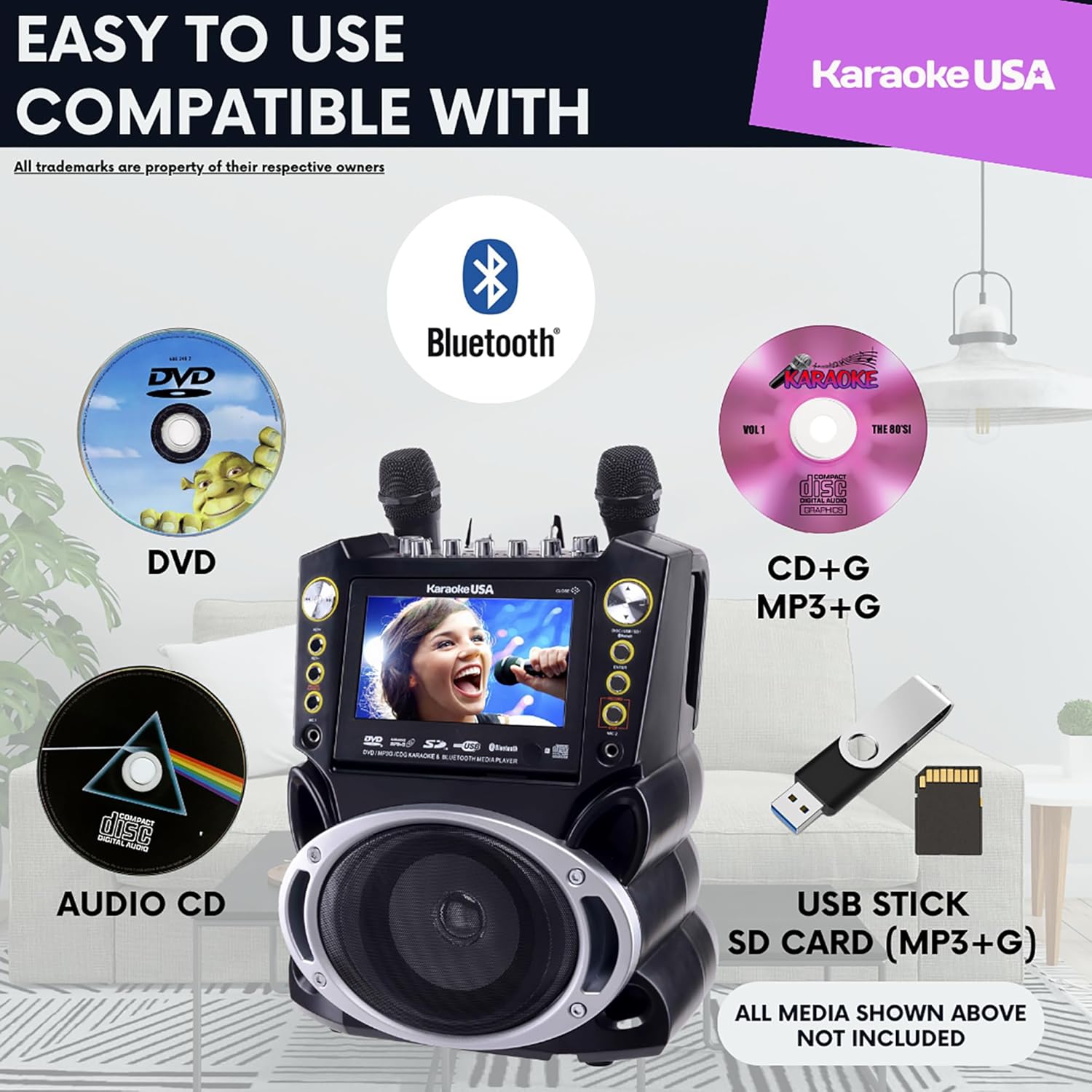 Karaoke USA GF844 Bluetooth Karaoke Machine