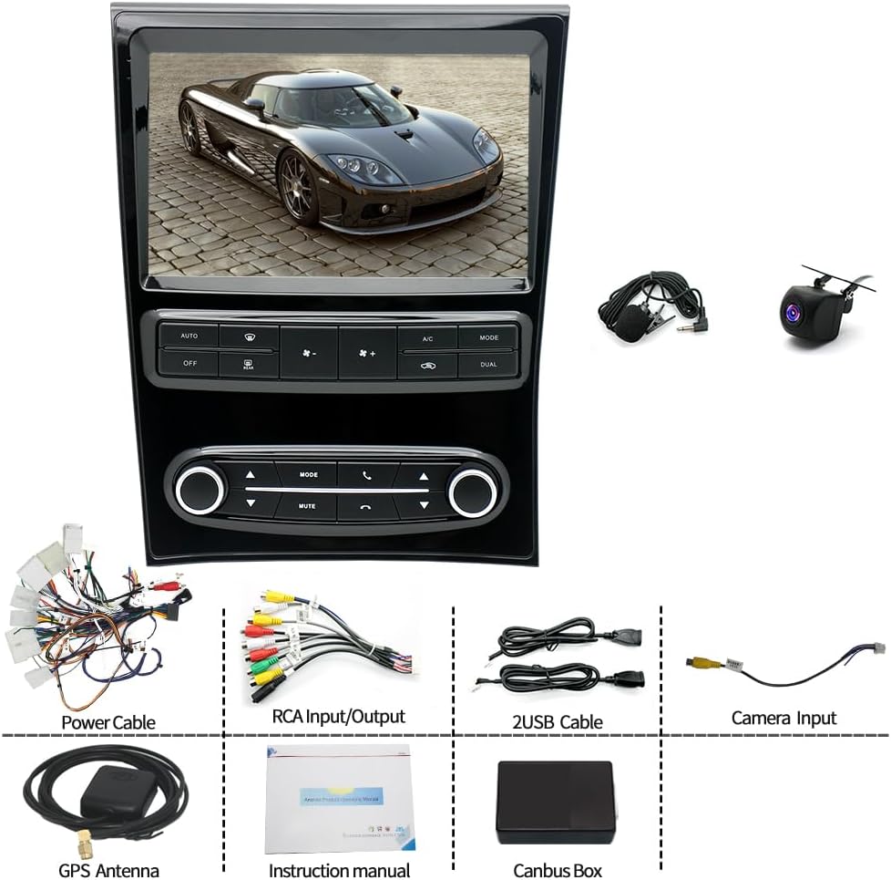 4+64G 9In Car Stereo for Lexus GS300/GS400/GS430 1998-2005 2004 2003 2002 2001 2000 1999 w/GPS Navigation with Carplay w/Android Auto Double Din Touchscreen Car Radio Receiver Backup Camera