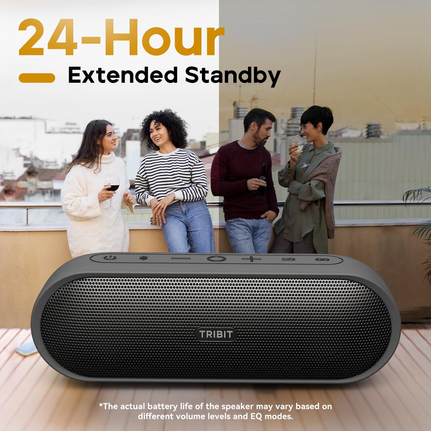 Tribit Portable Bluetooth Speaker XSound Plus 2, Wireless Speaker 30W with XBass, IPX7 Waterproof, 24-Hour Playtime, Stereo Sound, Built-in Mic, Bluetooth 5.3 for Party, Car, Travel