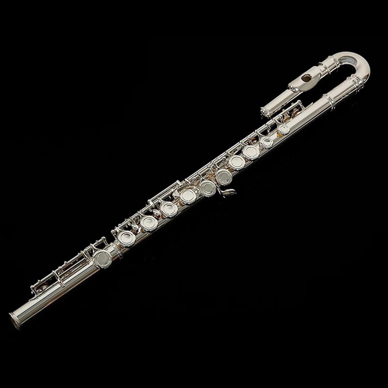 Flutes Musical Instrument 16-Hole C-Tone Silver-Plated Flute with U-Shaped Tube Children's Flute Beginner Children's Wind Instrument