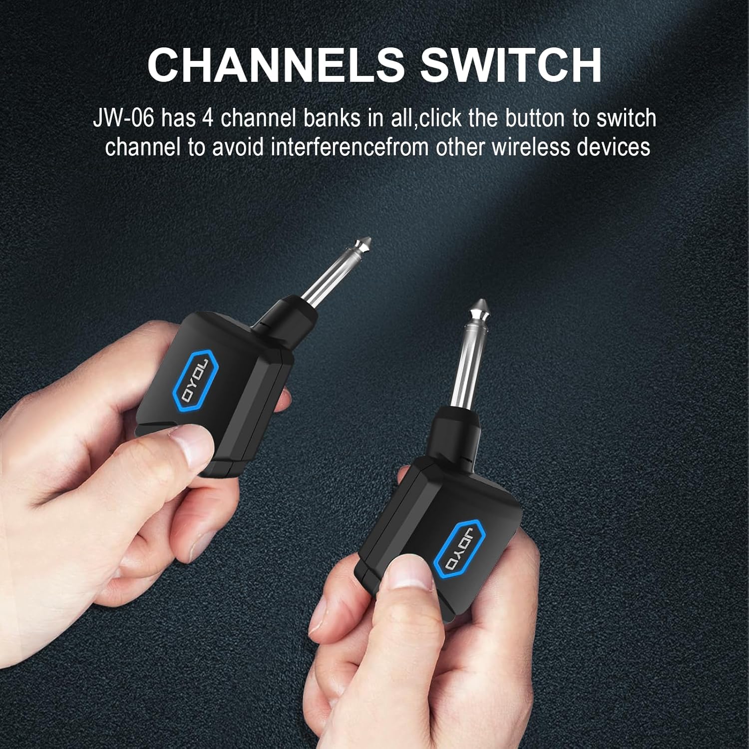 5.8Ghz Wireless Guitar Transmitter Receiver Guitar System with Charging Box for Electric Guitar Bass 4 Audio Channels (JW-06)