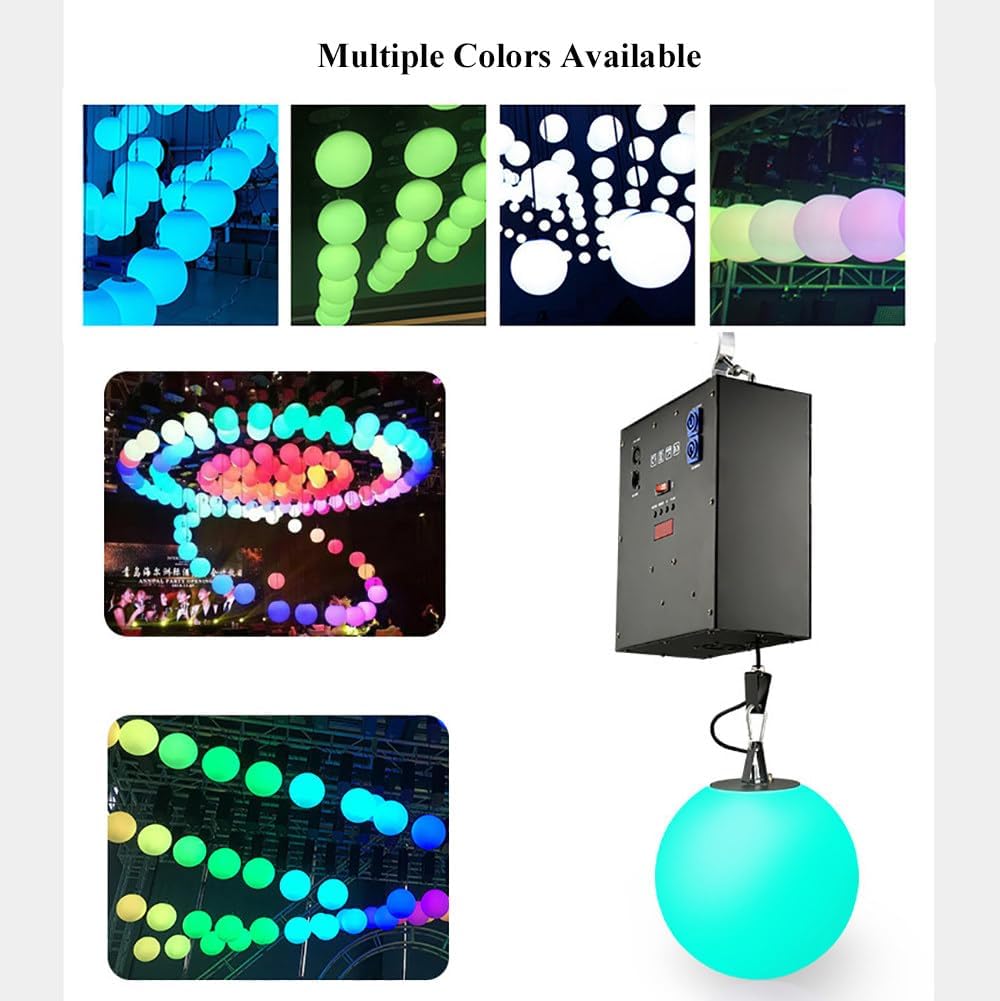 LED Stage Lifting Ball,Color Dynamic Stage Suspension Ball,Up and Down Wave Effect,8-Channel Matrix Ball,for KTV,Banquet Hall,3m