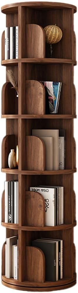 360 Multi-Layer Bookshelf, Walnut Finish, 46*162cm, 1 Shelf, Classic Rustic Style, Children's Adjustable Tiered Shelf, Wall Mount, Height Adjustable