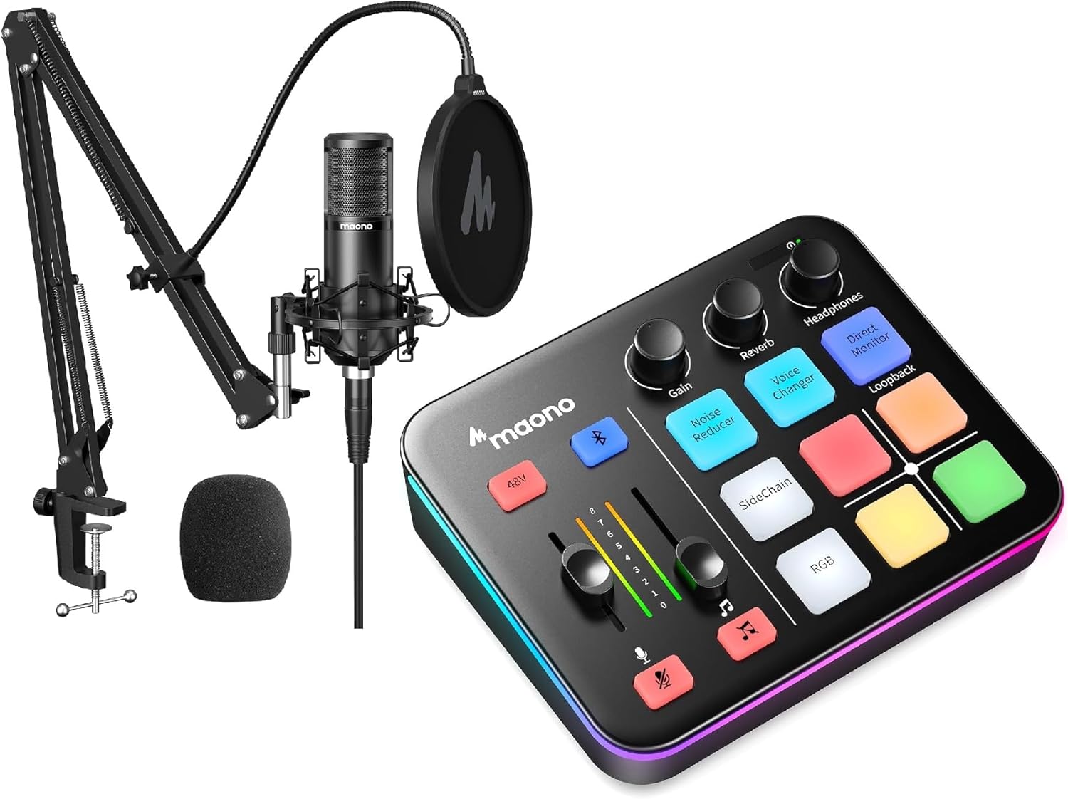 MAONO XLR Condenser Microphone and Gaming Mixer Kit, for Live Streaming, Podcasting, Content Create, Gaming