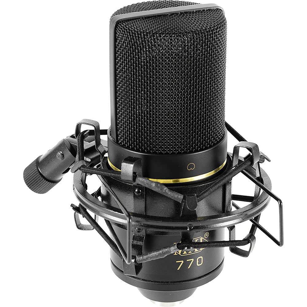 MXL 770 Multipurpose Cardioid Condenser Microphone (Black) Bundle HX9 Over-Ear Studio Pro Headphone