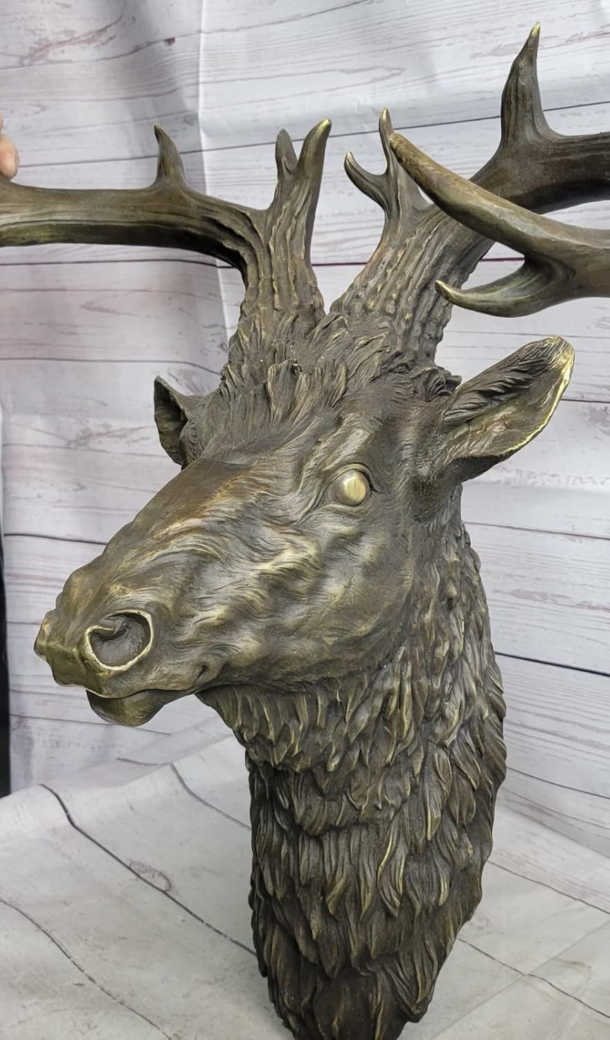 Superb Vintage Victorian Gilt Bronze Wall Mount with Bronze Stag 23