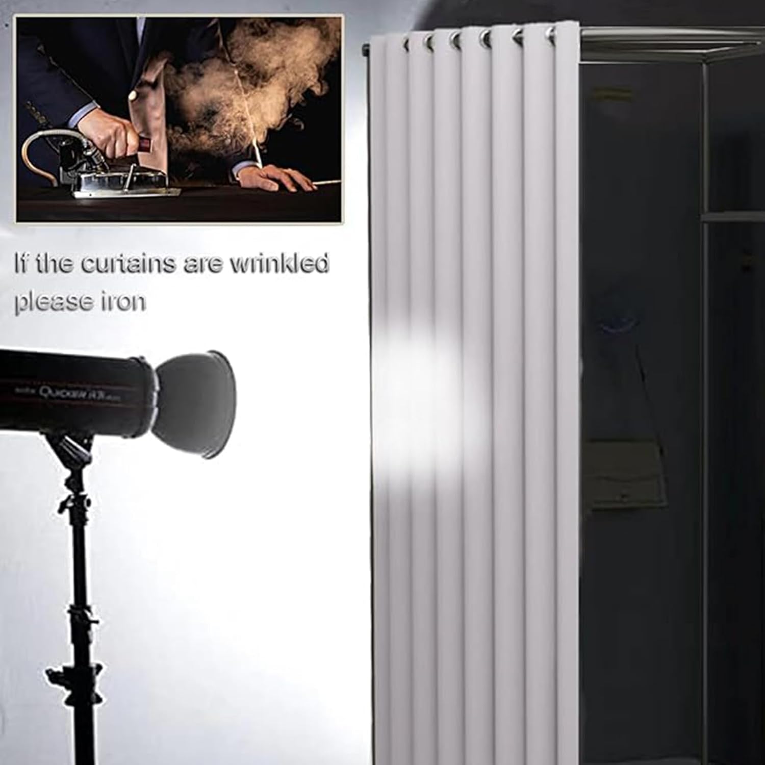 Lvrunben Clothing Store Fitting Room, Portable Privacy Protection Dressing Room, C-shaped Wall Corner Changing Room, Fitting Room for Room Divider, Shopping Mall, Office and Boutique (Light Gray)