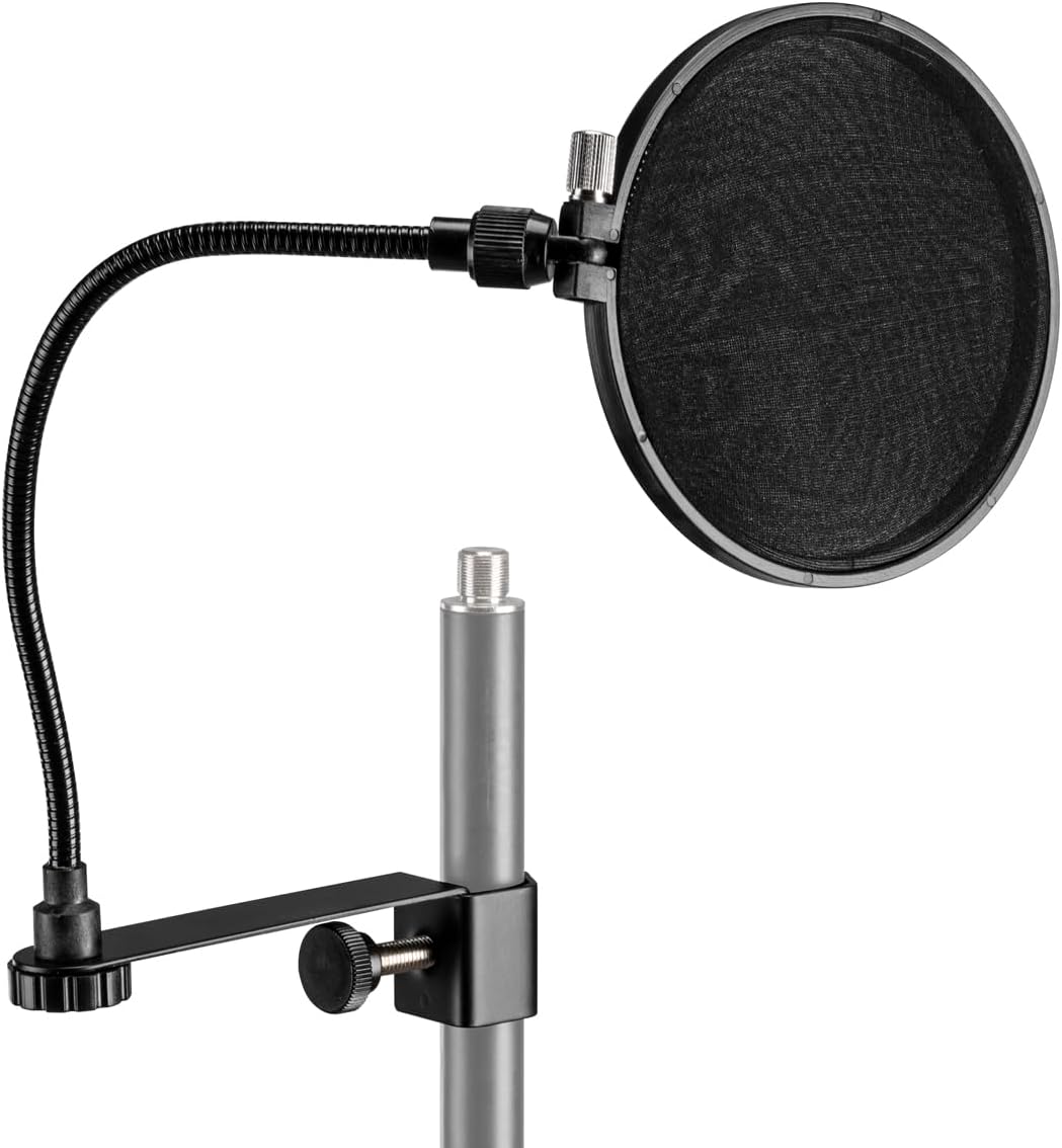 Audio-Technica AT2035 Cardioid Condenser Side-Address Microphone, 20Hz to 20kHz Frequency Response, 120 ohms Impedance - Bundle with Samson PS04 Pop Filter, 20ft Heavy Duty 7mm XLR Microphone Cable