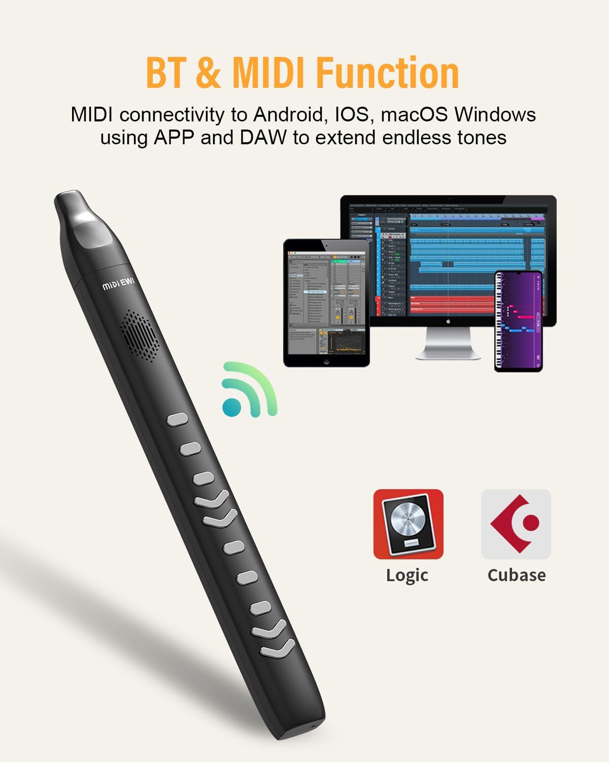 Upgraded Digital Wind Instrument, DF10 Portable Electric Wind Instrument Rechargeable, More Sensitive Key for Beginner and Adult