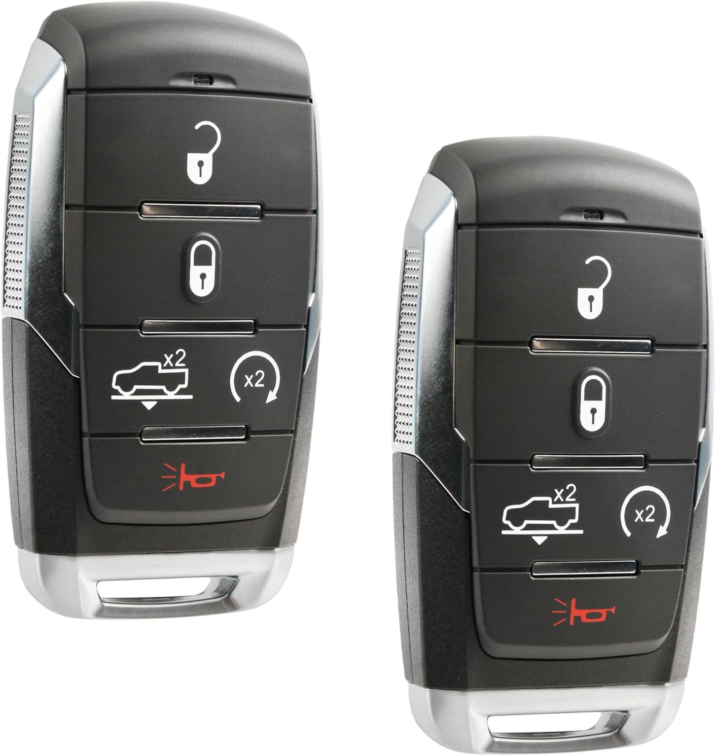 2 USA Remote Key Fob Fits 2019-2023 Ram 1500 Pickup 5-Button Smart Key PN: 68291690AE OHT-4882056 Air Suspension Silver Stripe