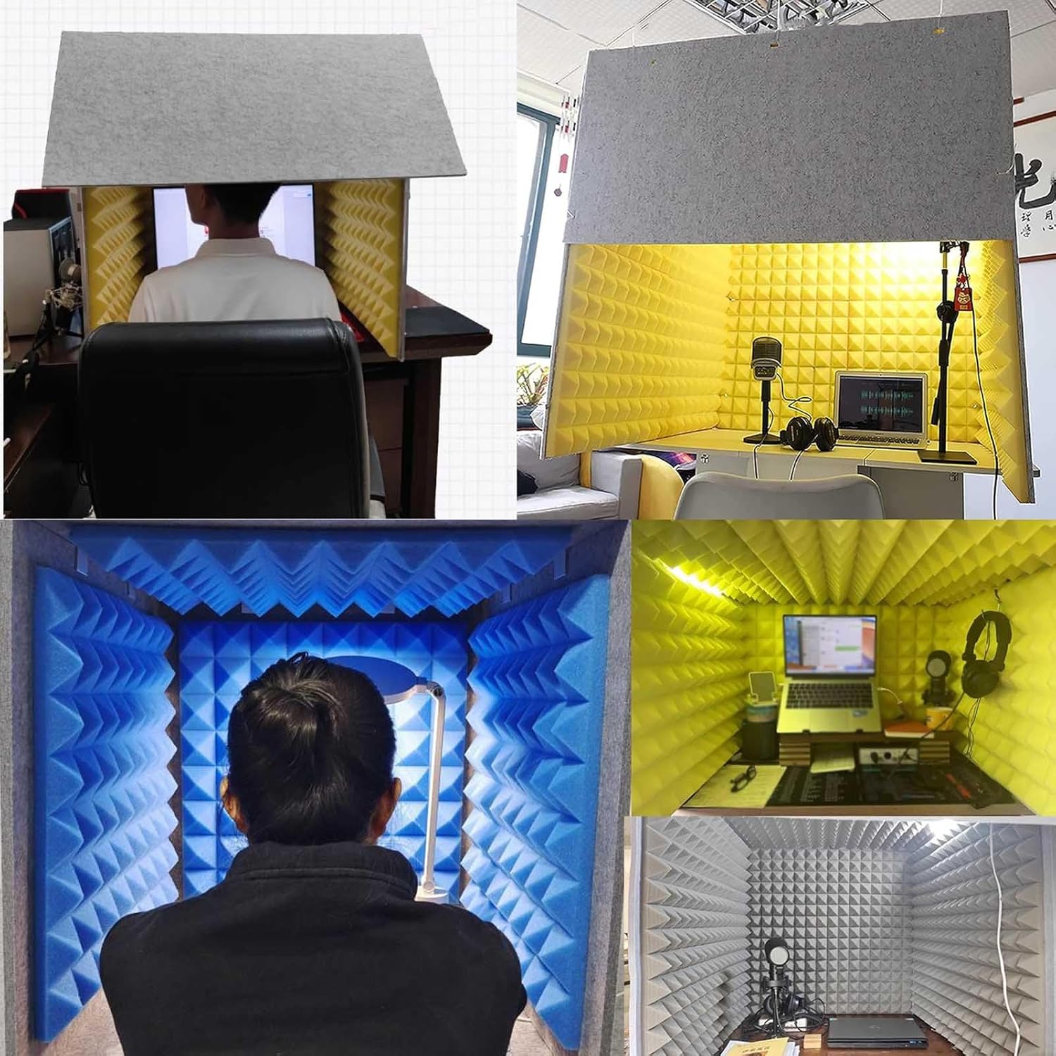 Desktop Soundproof Portable Recording Studio, Multi-Functional Vocal Recording Studio, Suitable for Dubbing (Red)