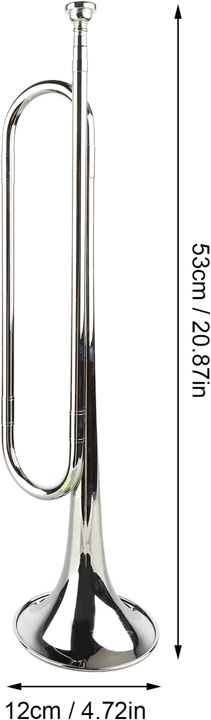 Diydeg Bugle Cavalry Trumpet - B Flat Brass Retro Standard Trumpet Musical Instrument for School Band Cavalry Orchestra