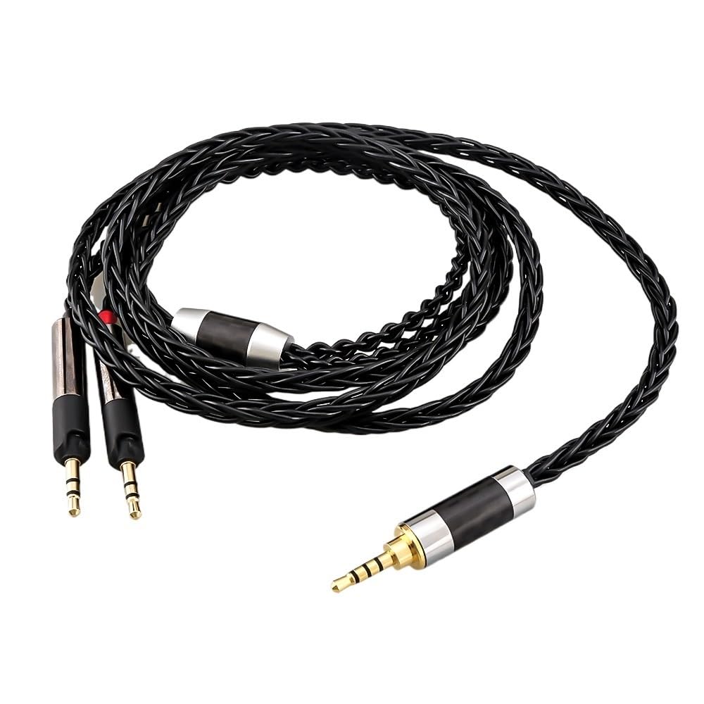 4.4/2.5mm XLR 152 Core Black Silver Plated Earphone Upgrade Cable for ATH-R70X R70X R70X5 Headphones(2.5mm Balanced,2m)