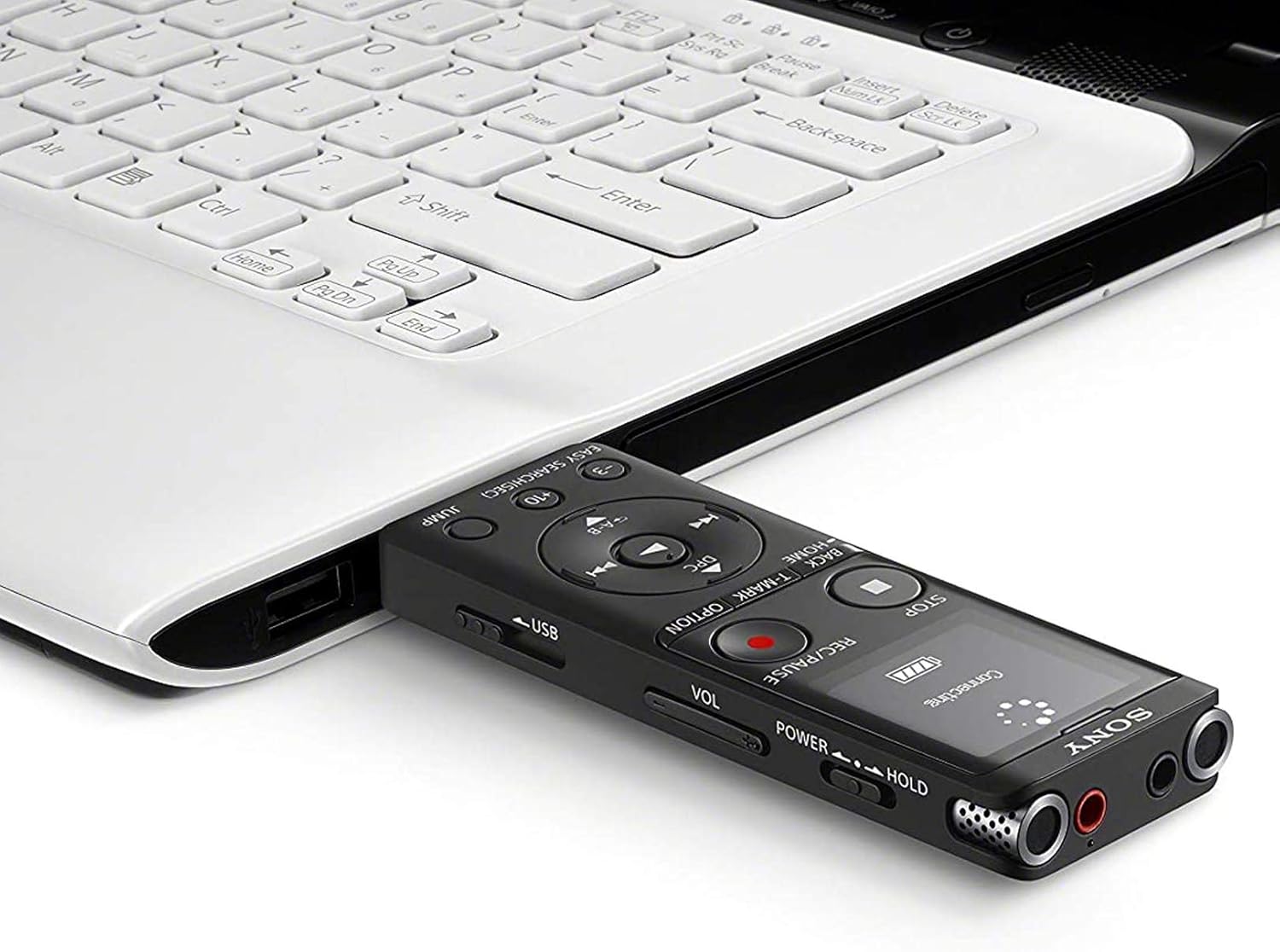 Sony ICD-UX570 Ultra-Compact Digital Voice Recorder Stereo Recording, Noise Cancellation, USB Direct, Long Battery, Easy File Transfer, Expandable Memory, Batteries Included