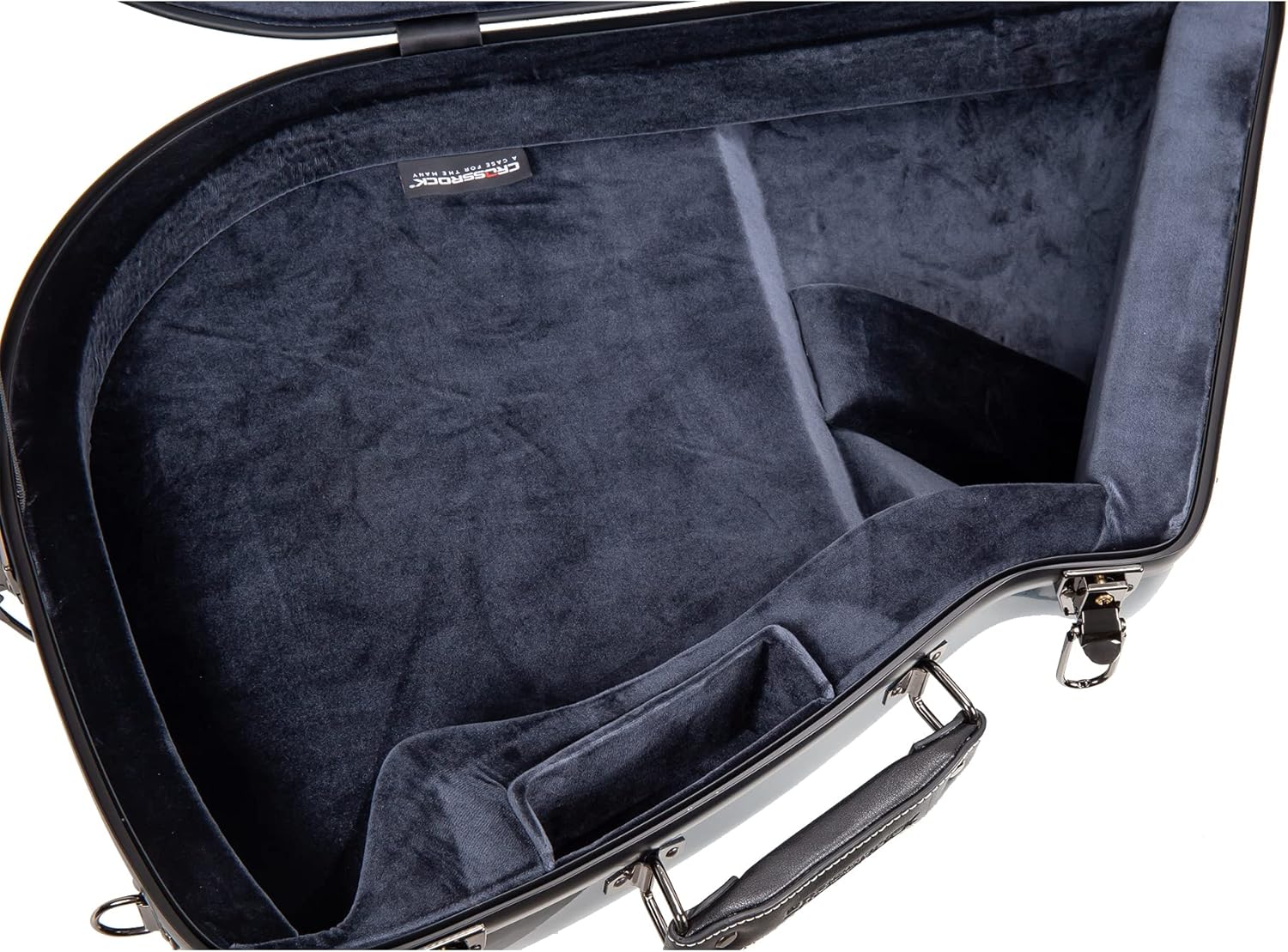 Crossrock French Horn Case, Fiberglass Hardshell Bell Undetachable Hard Case With Backpack Straps(CRF1000FHUBL)