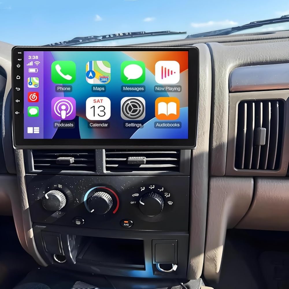 PHEZEN 9 inch Touchscreen Car Stereo Fit for Jeep Grand Cherokee 1999-2004, Android 13 Double Din Car Radio with Carplay & Android Auto in-Dash Navigation BT Mirror Link WiFi Backup Camera 2+32G