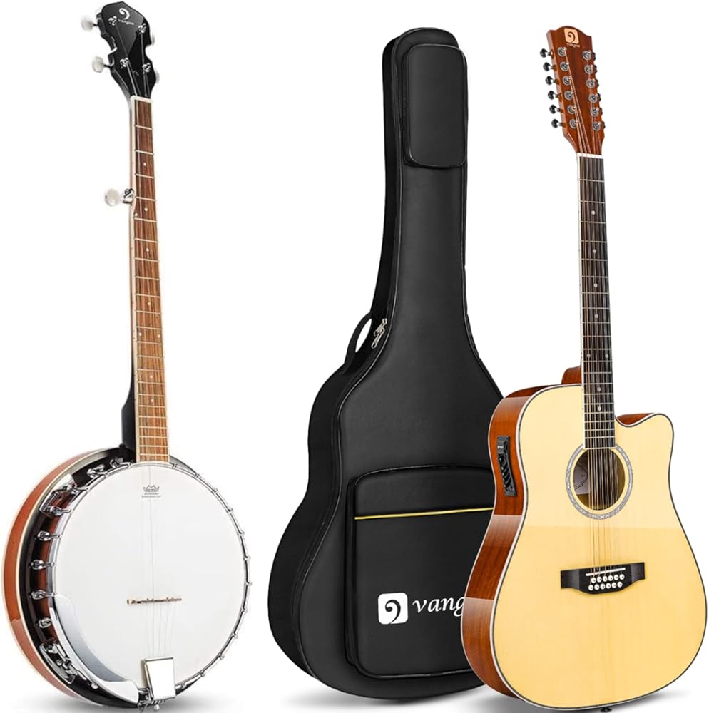 Vangoa Banjo Full Size and 12 String Guitar for Beginner Adults