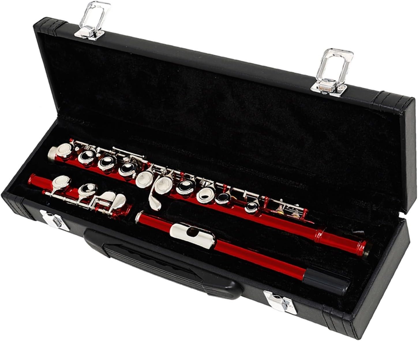 Flute 16-Hole Flute with E Key Woodwind Instrument C Tone Nickel-Plated Silver Key Flutes Musical Instruments