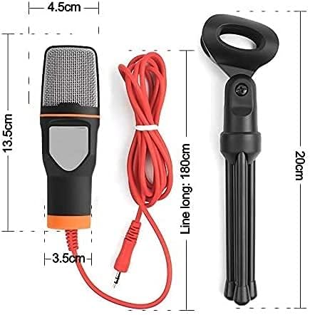 Recording Microphone,3.5mm Cable Stereo Microfone for Podcast Singing Recording Mic with Desktop Tripod