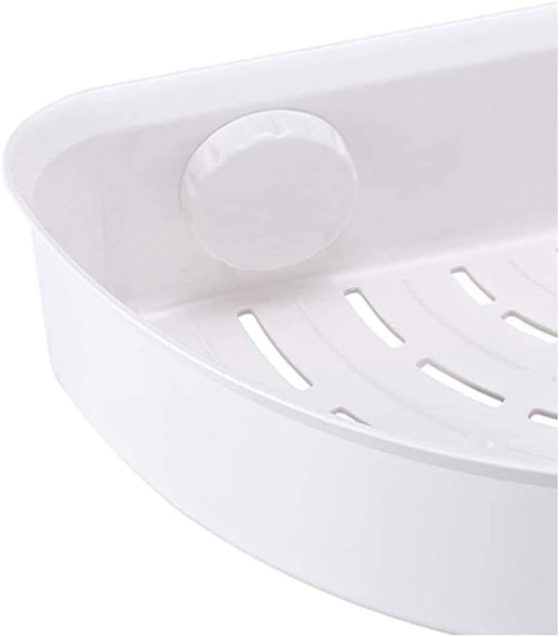 Suction Corner Shower Caddy Bathroom Shower Shelf Storage Basket Wall Mounted Organizer for Shampoo,Plastic Shower Rack for Kitchen Bathroom
