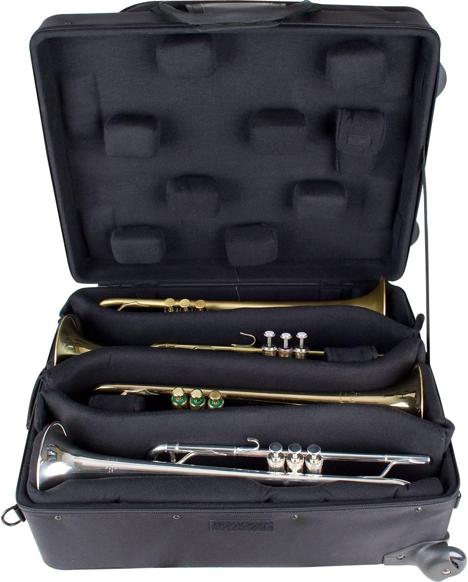 Protec Tec iPac IP301QWL Quadruple Trumpet PRO PAC Case with Wheels, Black