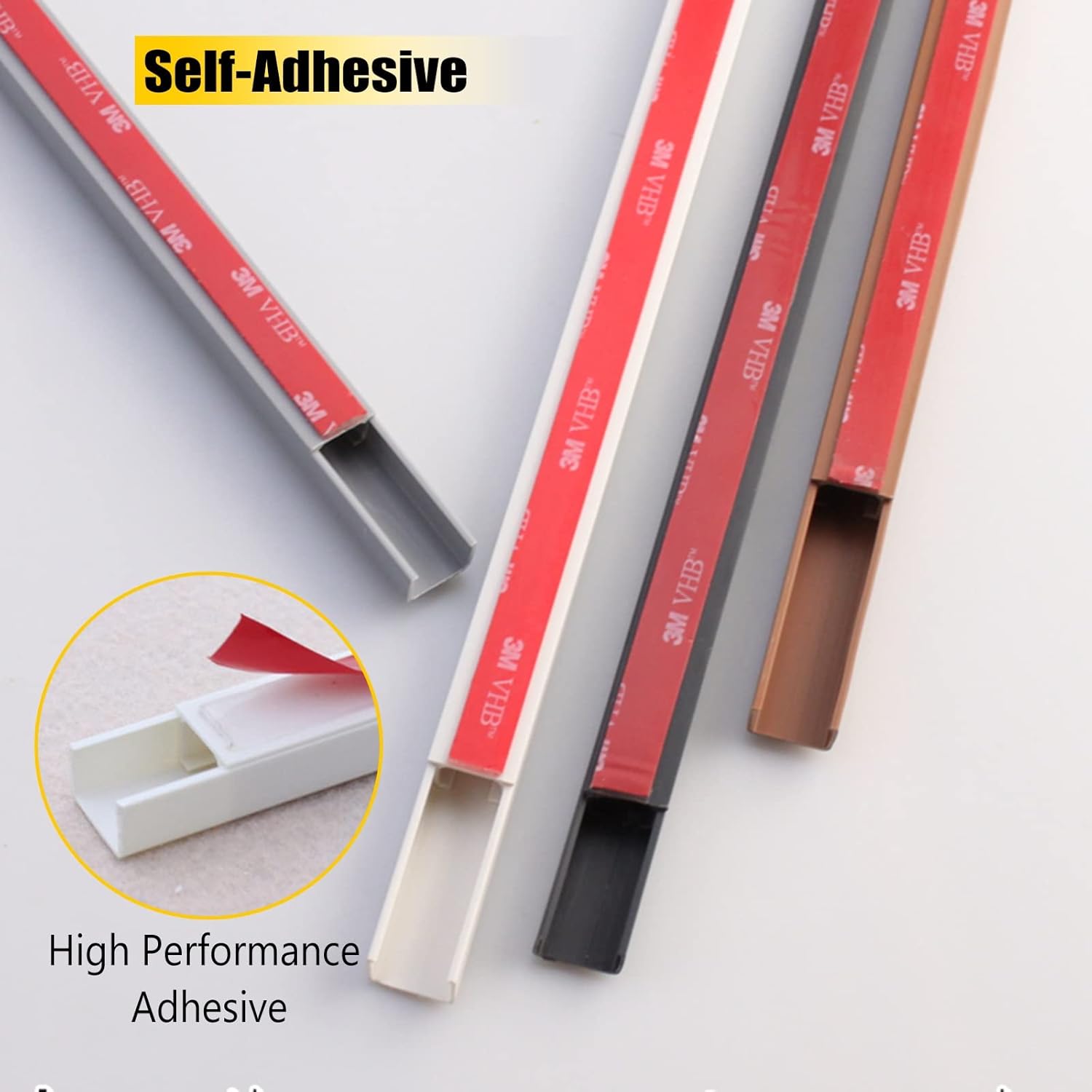 ZJMAMA Corner Cable Concealer Grey, Self Adhesive PVC Cable Hider Organizer Kit, Cord Hider for Home Office Wall Mount TV Powers Cords (Color : 40x20mm, Size : 10m/33ft Length)