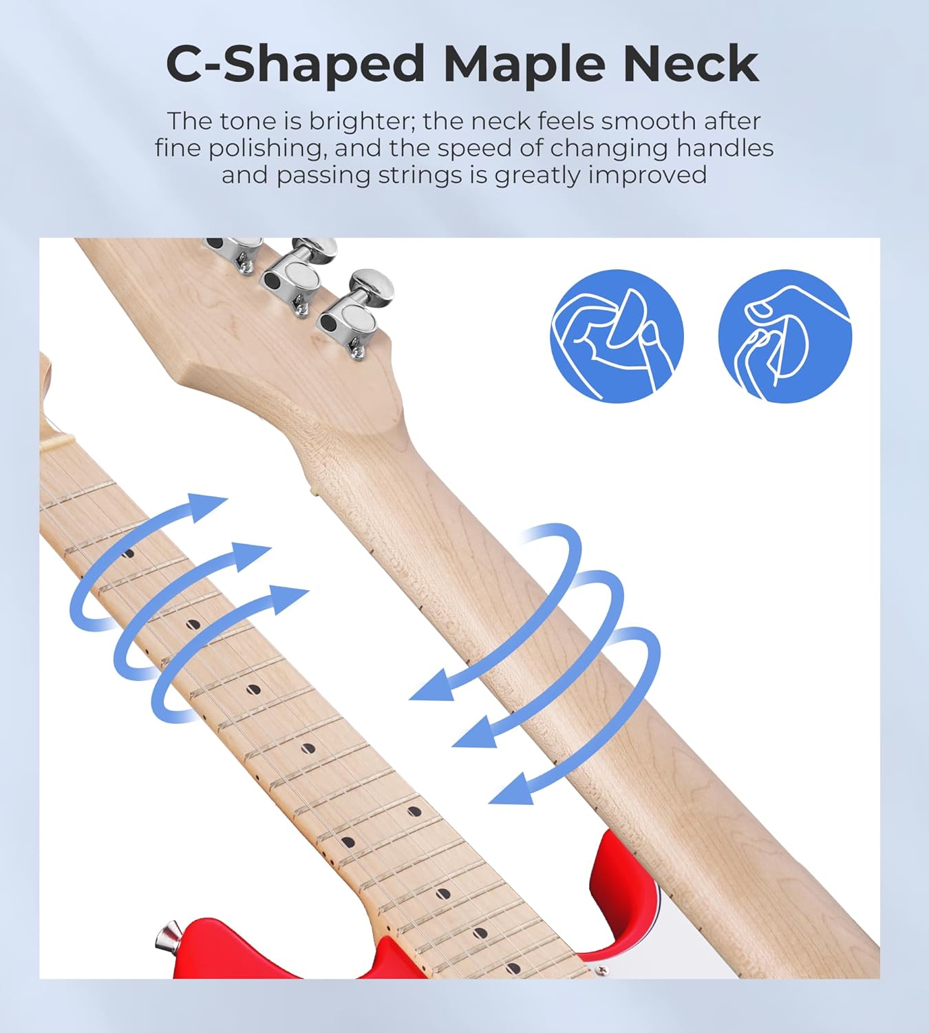 Kids Electric Guitar Vangoa 30 Inch Electric Guitar for Beginner Kit for Young Players with Amp, Bag, Strap, Extra Strings, Capo, Tuner, Picks, Cable (Red)