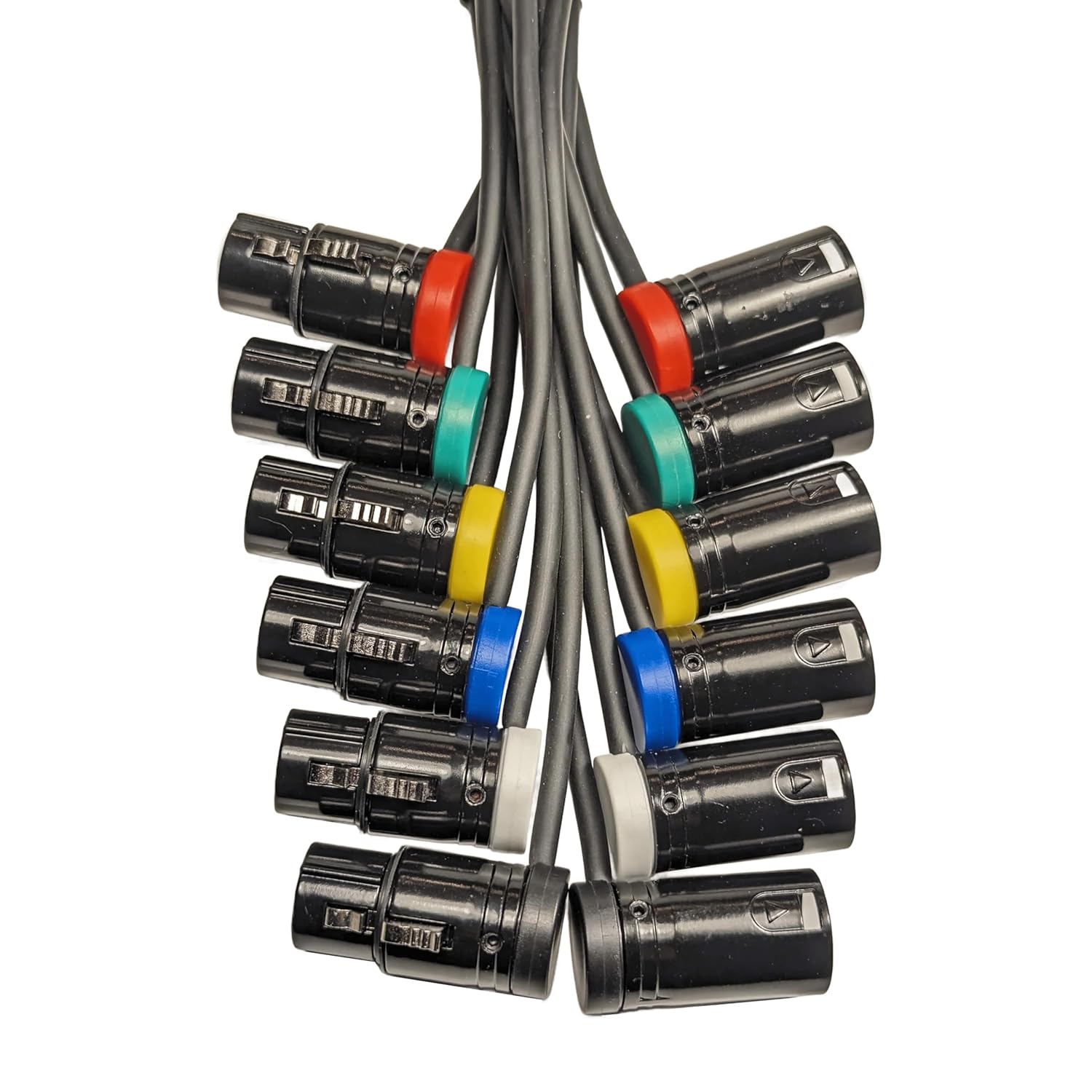 6-Pcs Rotatable Low-Profile 3-Pin XLR Female to XLR Male Adjustable-Angle Cable for Mic Sound Devices 302 552 633 688 788T Mixer, Zaxcom Zoom F8 Recorder and More, 20-Inches, 6 Colors Mix