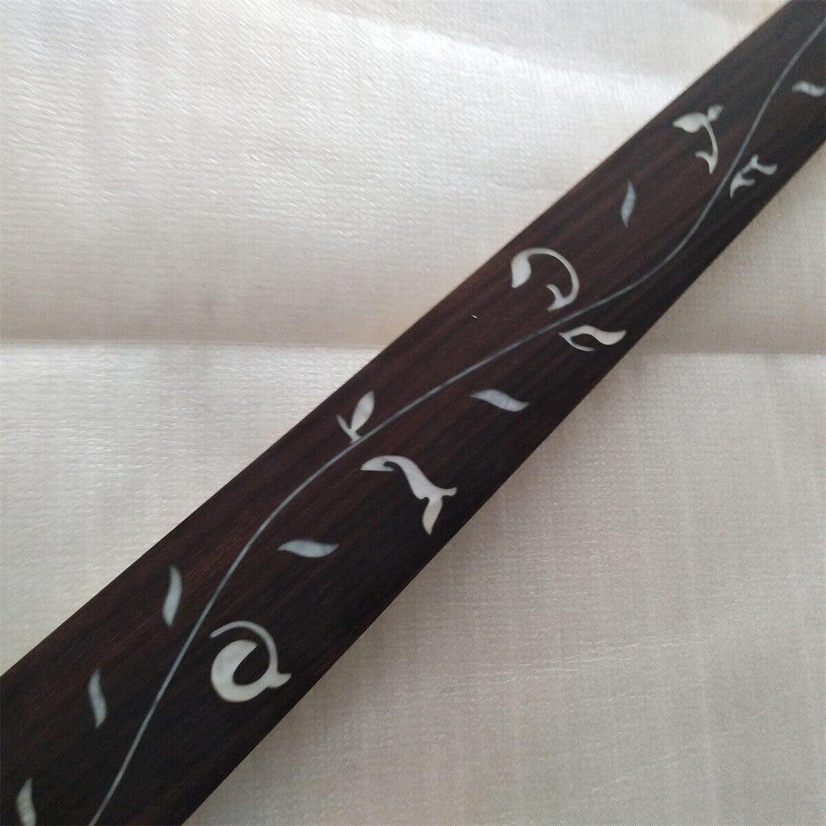 Fretless P BASS Guitar Neck Maple 20 Fret Rose Real Inlay 4 String Gloss