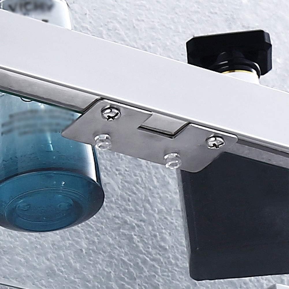 AGYH Bathroom Shelf Stainless Steel Bathroom Storage Rack Glass Wall Mount (40cm, 50cm, 60cm) (Size : 60cm)