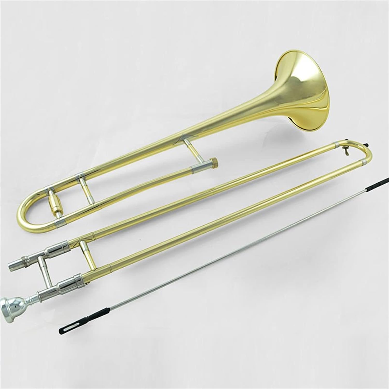 Standard Trombone Professional Alto Trombone B Flat Gold Lacquer Brass Trombone Wind Instrument with Trombone Mouthpiece and Case Valve Trombone