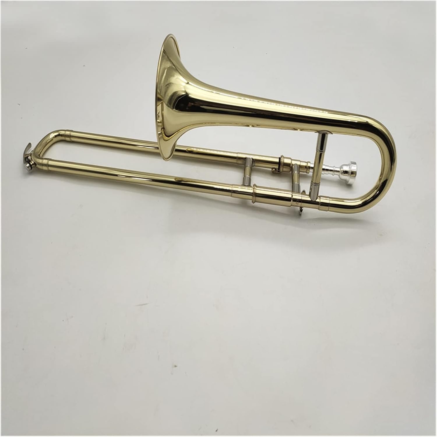 FLFL Student Trombone B Flat Trombone Brass Plated with Case Gloves Wind Instruments