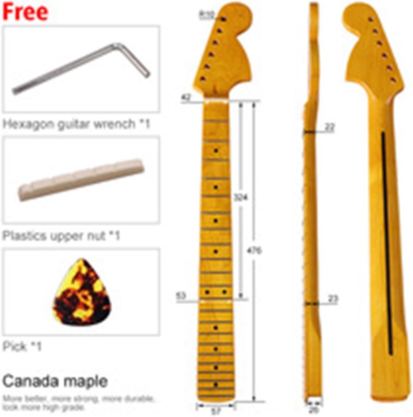 6-String Electric Guitar Pickup Set (Single Coil + Humbucker) for ST/TL Style Guitars