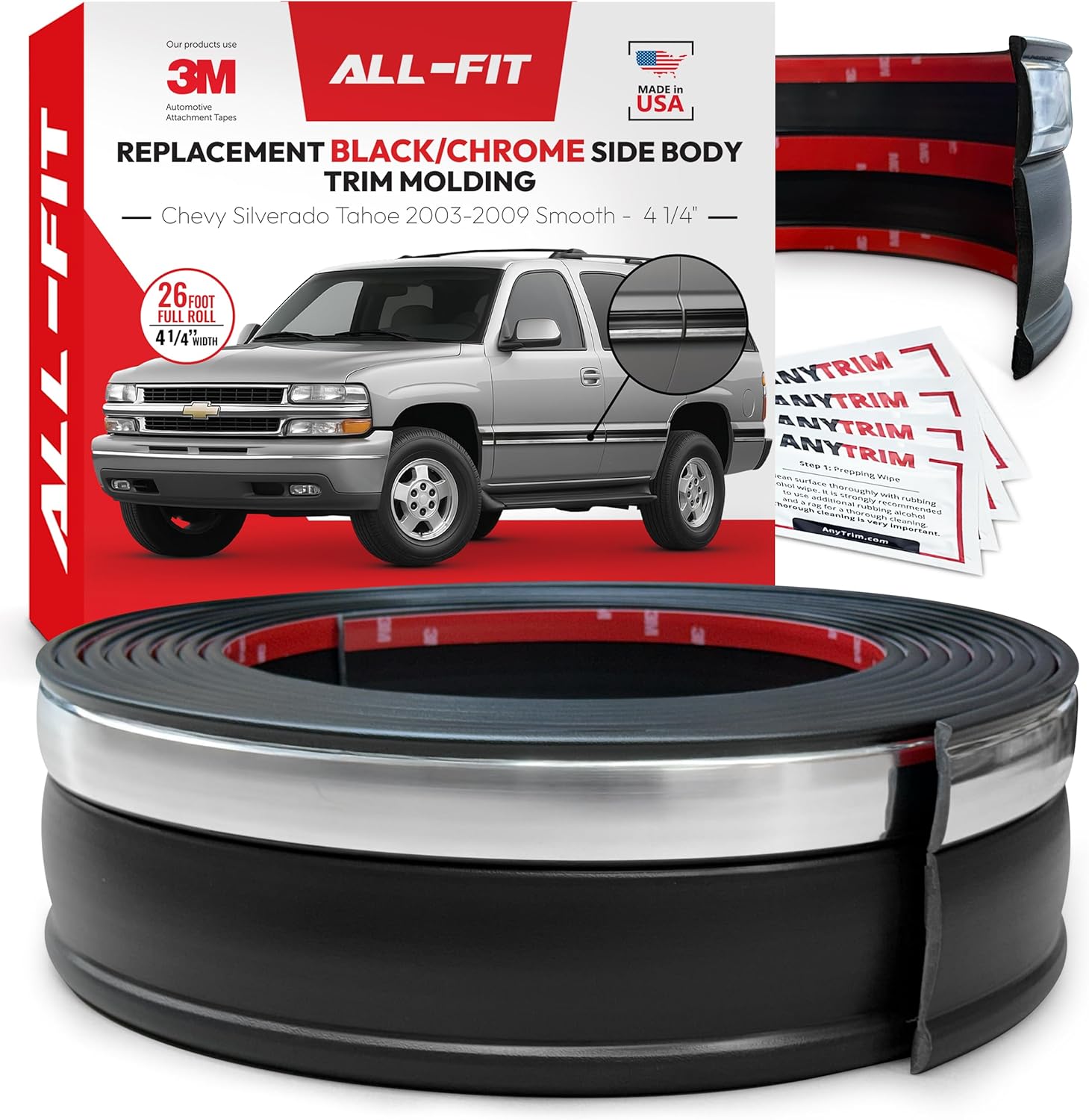 All-Fit Automotive Replacement Body Side Molding (4 1/4