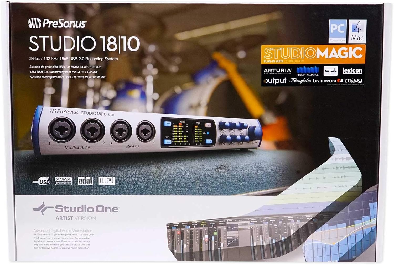 PreSonus Studio 1810 18x8, 192 kHz, USB 2.0 Audio Interface