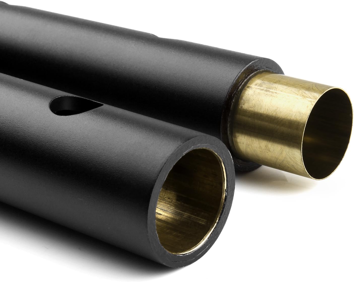 Traditional Musical Instrument D Key 5 Holes Black Metal Aluminum Alloy Flute called Shakuhachi (Two-section)