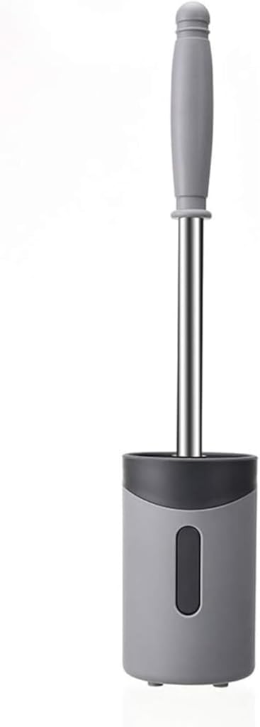 Toilet Brush Yyqx Toilet Brush Wall-Mounted Toilet Brush Holder Detachable Long Handle Cleaning Brush Bathroom Pendant Brush Holder Toilet Brush and Holder (Color : White) (Gray)