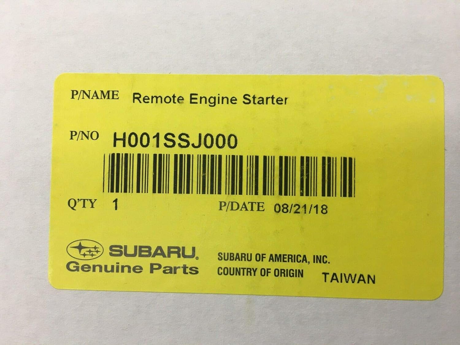 Subaru Remote Engine Starter for 2019-2022 Forester Push Start Models - H001SSJ001 - Genuine OEM