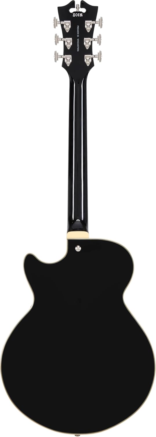 D'Angelico Premier SS Semi-hollow Electric Guitar - Solid Black