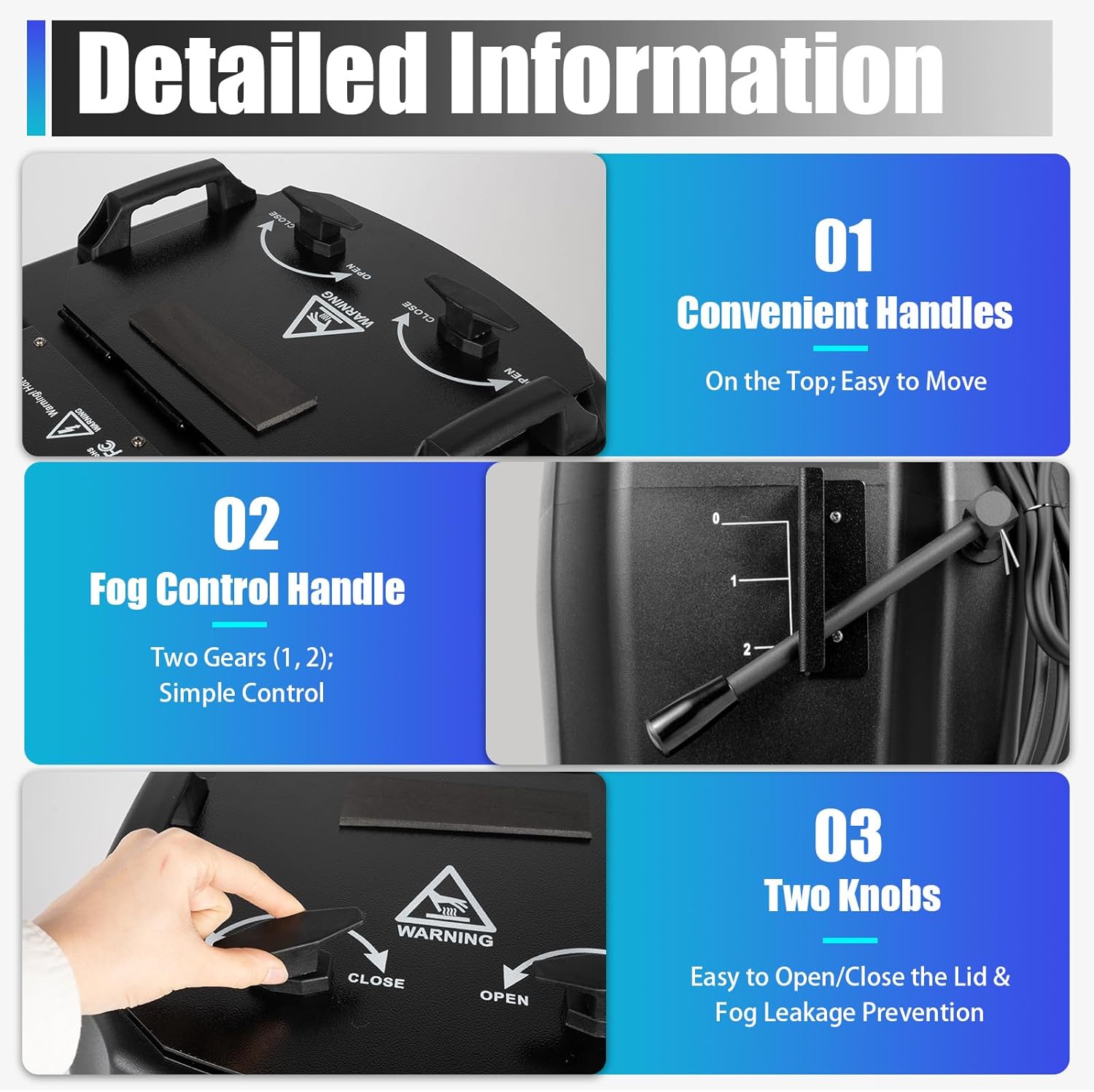 6000W Dry Ice Fog Machine Low Lying Smoke Fog Machine with Large Nozzle, 110V Professional Stage Dry Ice Machine for Wedding, DJ Performance, Bars, Black