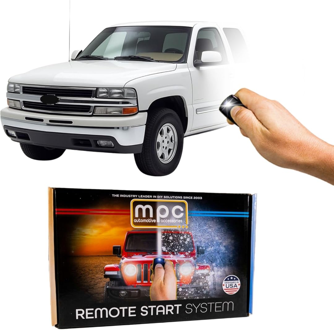 MPC Remote Starter Kit Compatible with Chevrolet Silverado 1999-2002 || Press Lock 3X to Start || USA Tech Support