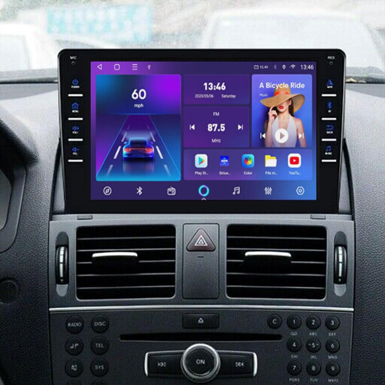 PHEZEN Car Stereo Radio Fit for Mercedes-Benz W204 2006-2011, 8Inch Touchscreen Car Audio Receivers with Wireless Carplay Android Auto GPS Navigation Bluetooth Multimedia Player FM Radio 2+32G