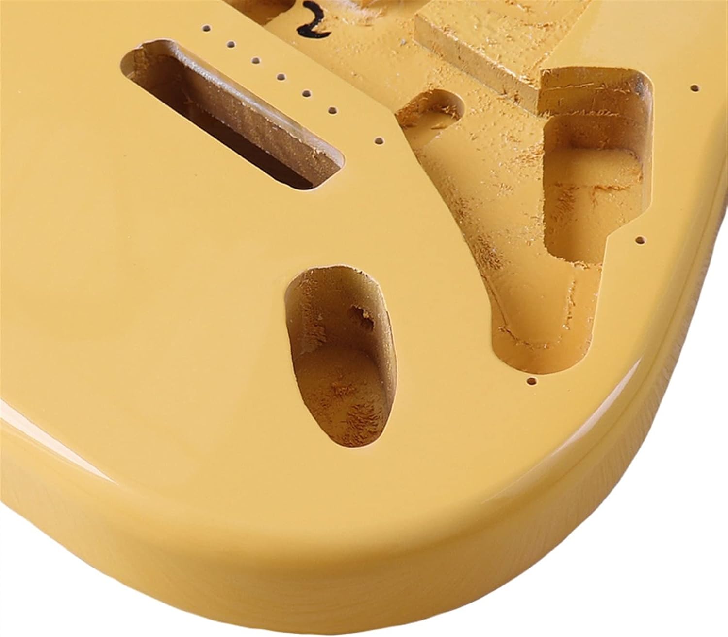 Yellow Electric Guitar Body Poplar Wood Guitar Barrel High Gloss Finish for Electric Guitar 5.6cm Pocket Width DIY Guitar Kit