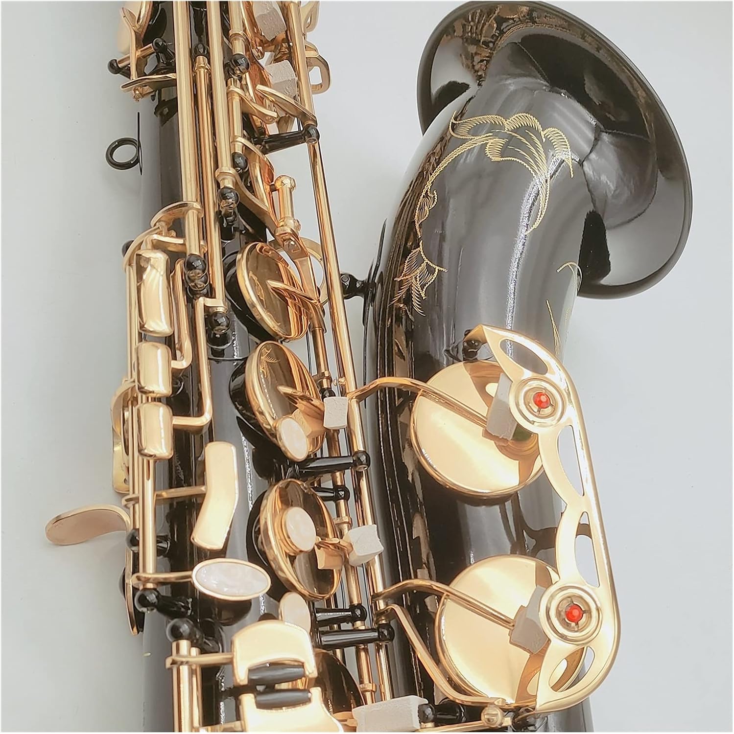 Sax Beginners Kit Tenor Saxophone Bb Tune Black Nickel Lacquered Gold Woodwind Instrument with Case Accessories Wind Instrument