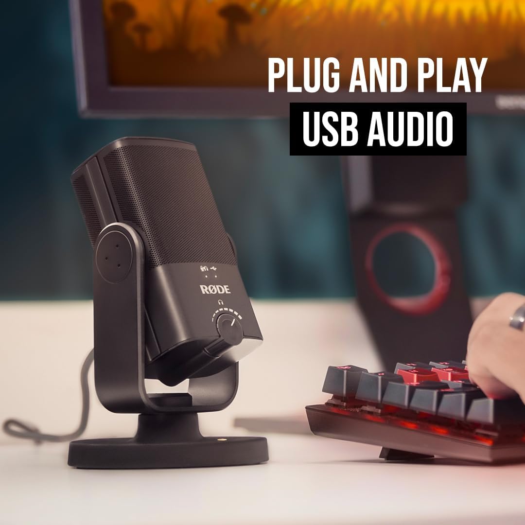RØDE NT-USB Mini Versatile Studio-quality Condenser USB Microphone with Free Software for Podcasting, Streaming, Gaming, Music Production, Vocal and Instrument Recording,Black
