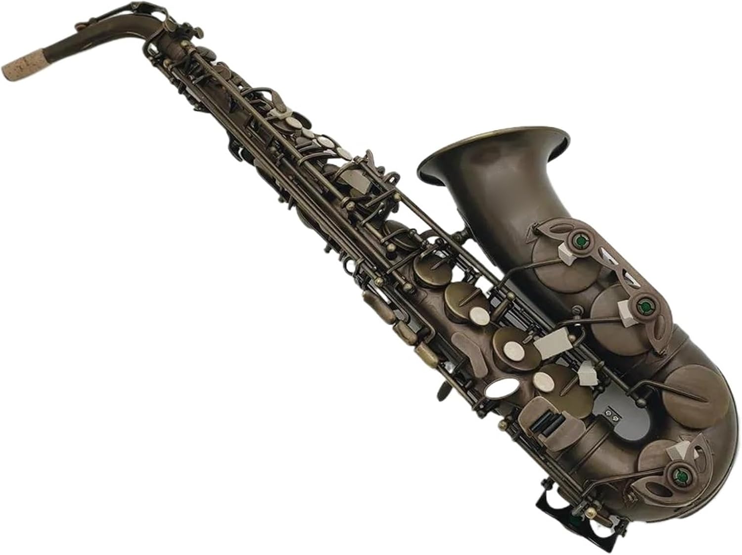 Beginner saxophone Alto Saxophone Eb Tune Brown Antique Woodwind Instrument With Case Accessories (Color : Cloth bag)