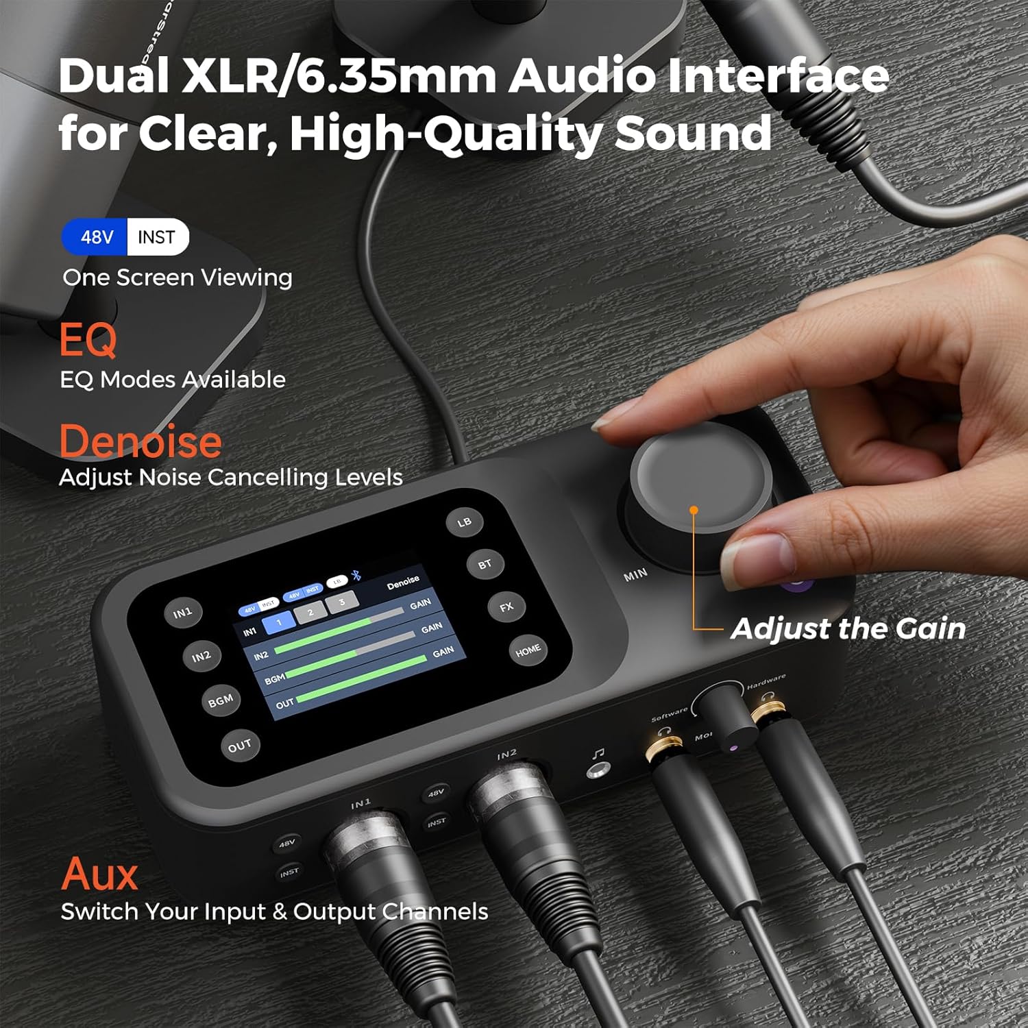 NearStream PodPro Duo Podcast Equipment Bundle for Dual Podcast/Livestream/Sound Creation, Audio Setup with 2 Podcast Microphone, 1 Audio Interface, 2 Mic Boom Arm, 2 XLR Microphone Cable