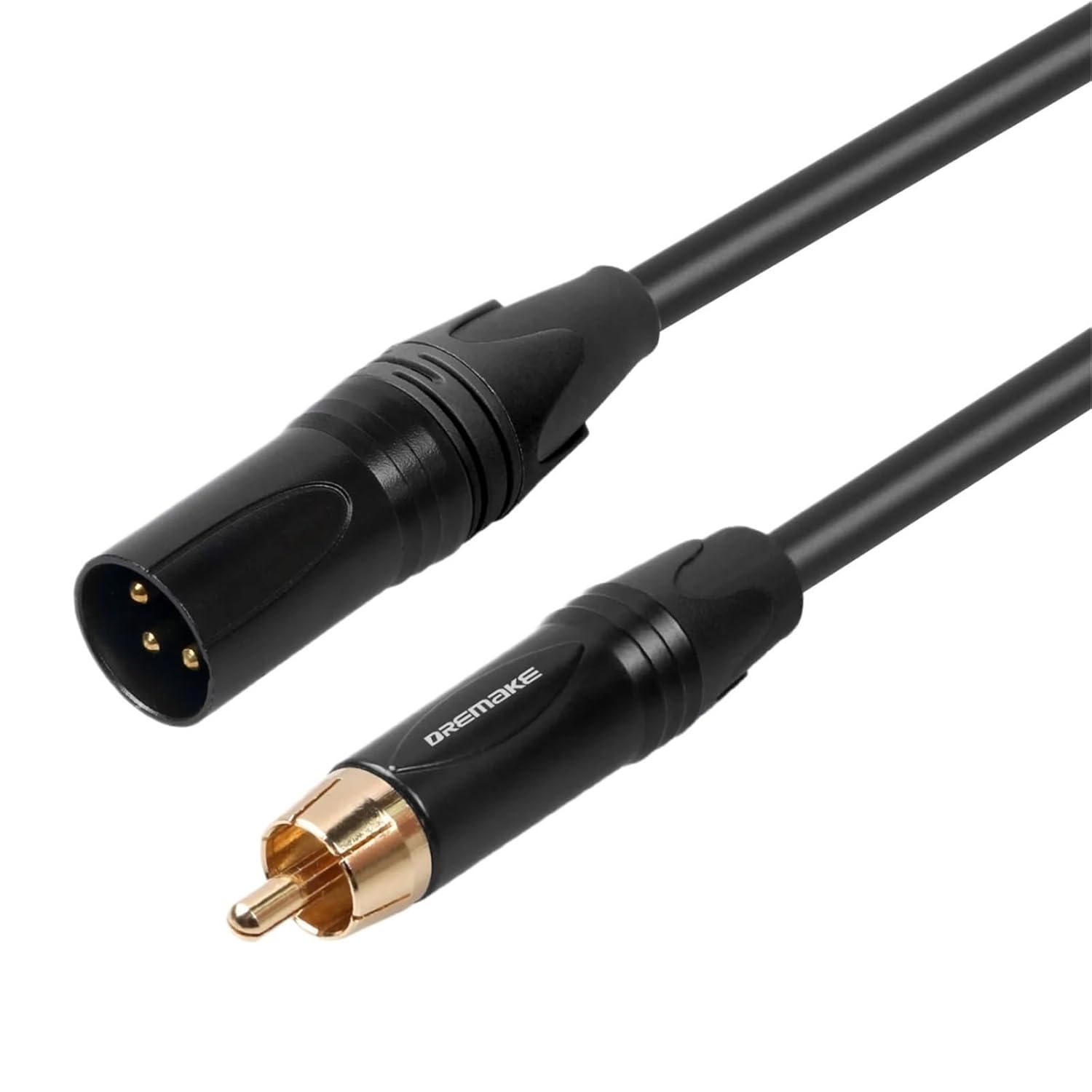 Unbalanced to XLR Audio Interconnect Cable 3-Pin Male RCA Speaker for AV Receiver Amplifier(Black-Male)