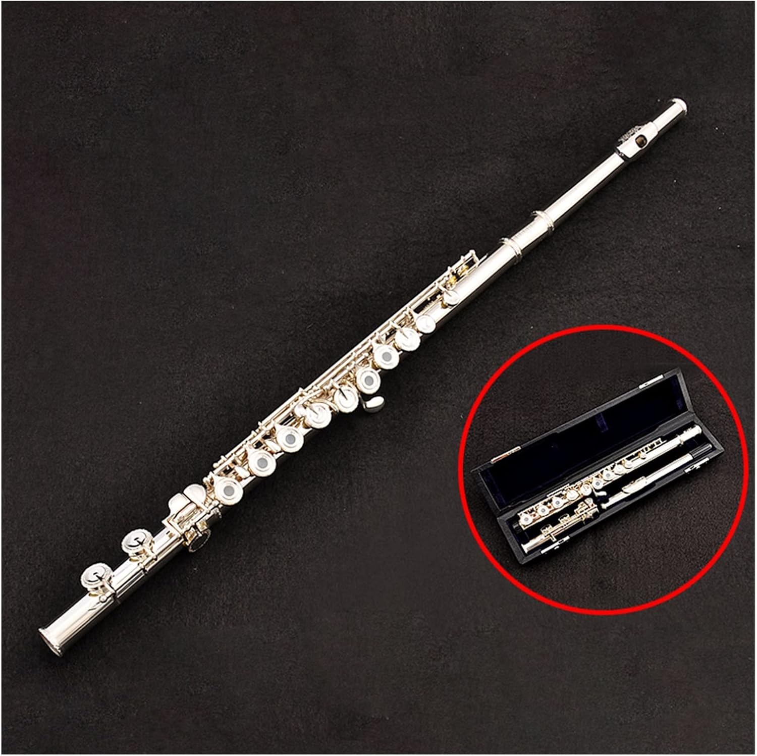 TSTS Flutes Musical Instrument Flute Musical Instrument 16 Open and Closed Holes Dual-Purpose Flute French Silver-Plated Carved Wind Instrument